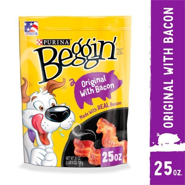 d6.jpg Purina Beggin’ Strips Dog Treats, Original With Bacon, 25 oz. Pouch