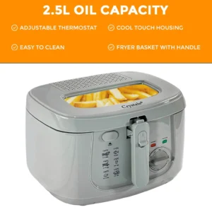 Home 2.5L Deep Fat Fryer Chip Electric Non-Stick Pan & Safe Basket Handle With Window